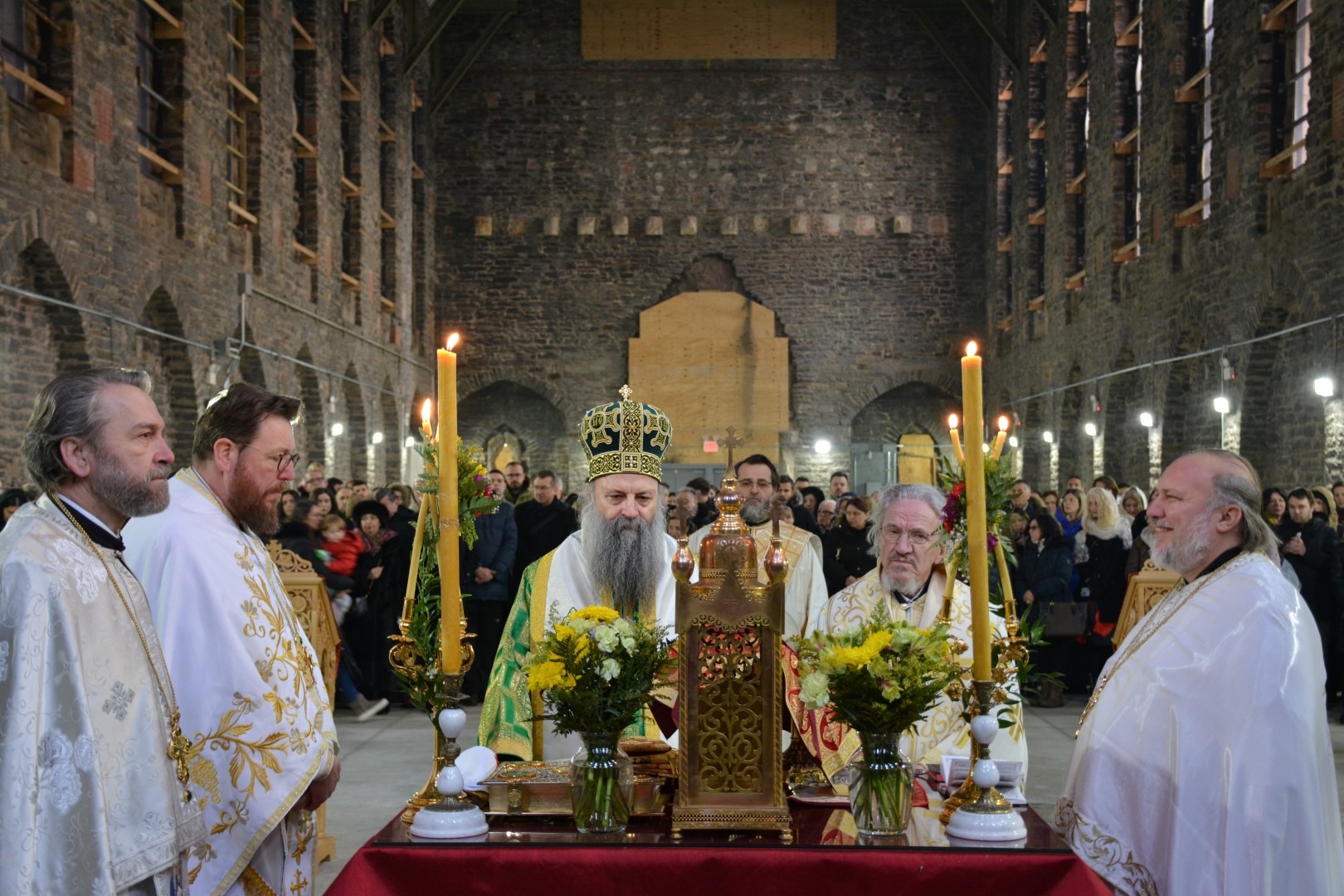 Photographs and a video from the First Divine Liturgy at Saint Sava Cathedral After the Devastating Fire from Seven years Ago