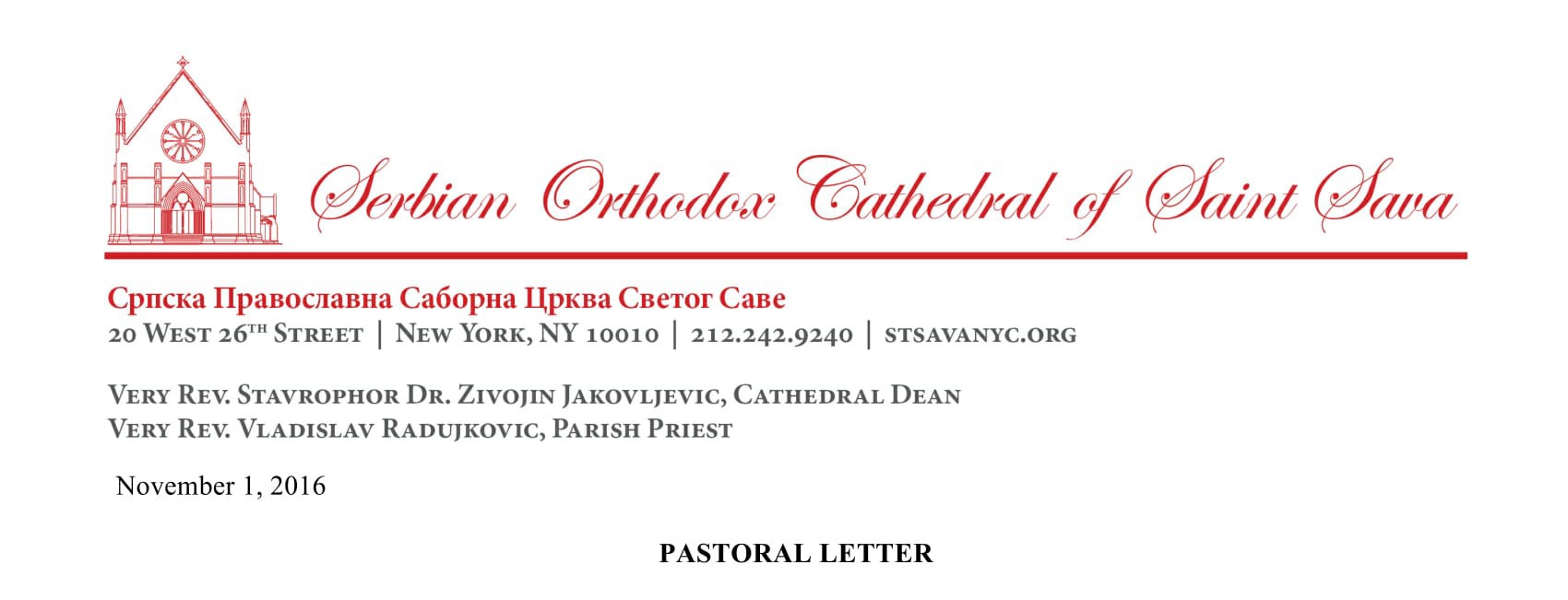 Pastoral Letter by Father Živojin