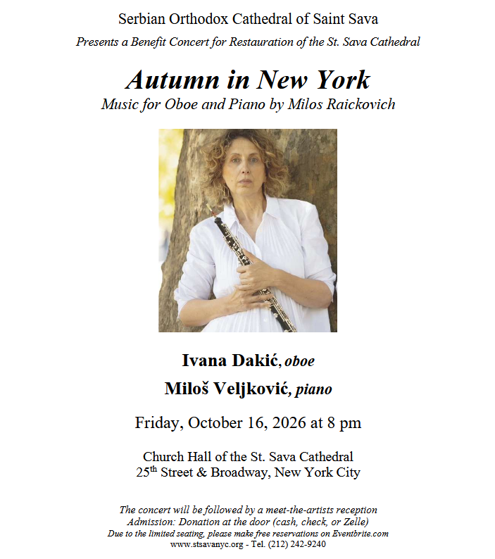 Autumn in New York: Music for Oboe and Piano by Milos Raickovich